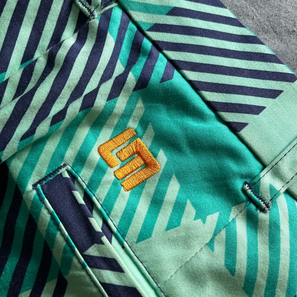 Elegant Teal Striped Men's Dress Pants